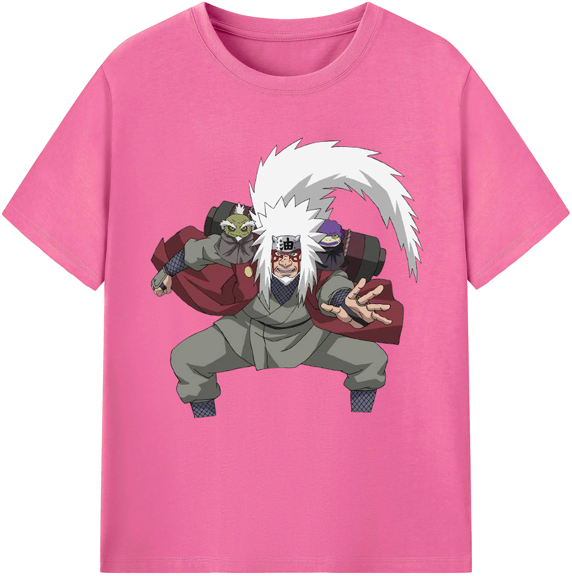 （画像用） NARUTO -ナルト- 自来也（じらいや） Jiraiya レディースカジュアルプリントTシャツ（綿100％）